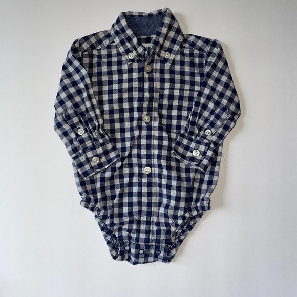 Baby Boy Long Sleeve Collar Bodysuit - Picture 1 of 2